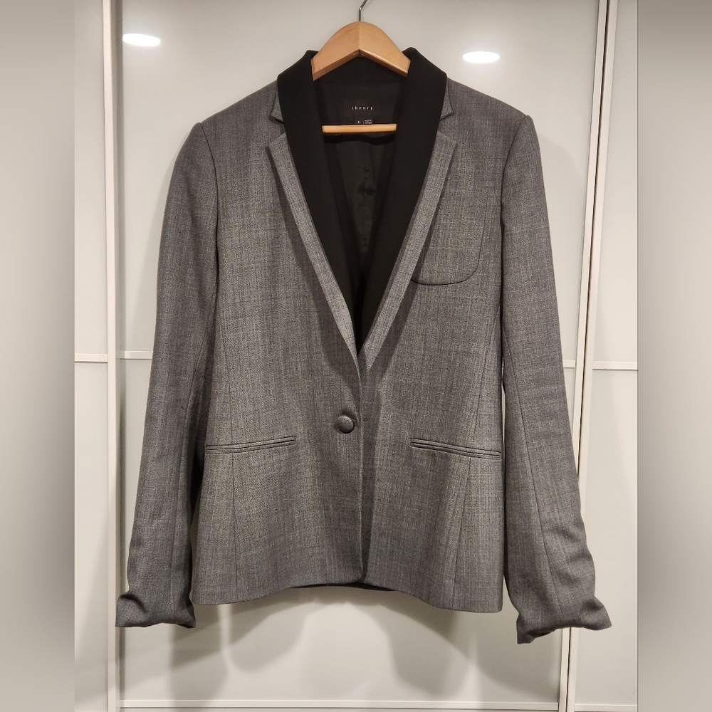 Theory Dark Gray- Black Elegant Blazer